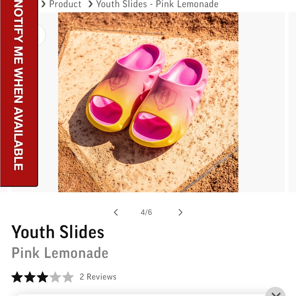 Baseball Lifestyle 101 pink lemonade size 6/7